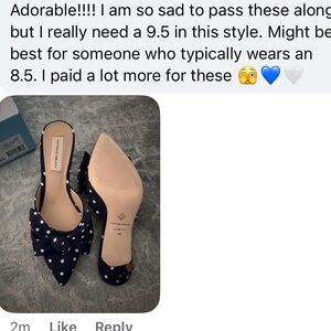 ANTONIO MELANI Navy and White Polka Dot Heels